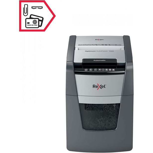 UNIČEVALNIK PAPIRJA REXEL AUTO+ 100X 4X28/P4 OPTIMUM 2020100XEU