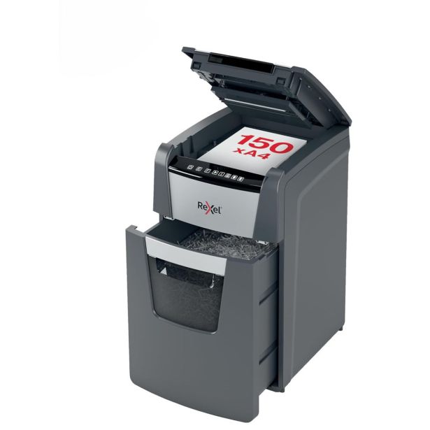 UNIČEVALNIK PAPIRJA REXEL AUTO+ 150X 4X28/P4 OPTIMUM 2020150XEU