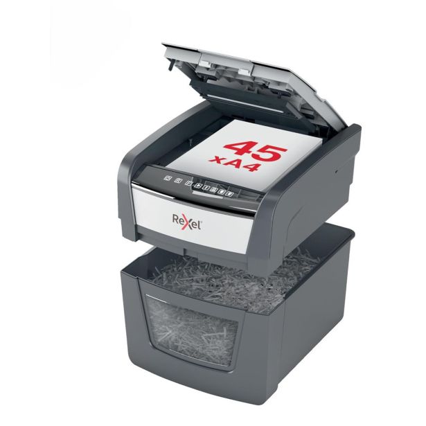 UNIČEVALNIK PAPIRJA REXEL AUTO+ 45X 4X28/P4 OPTIMUM 2020045XEU