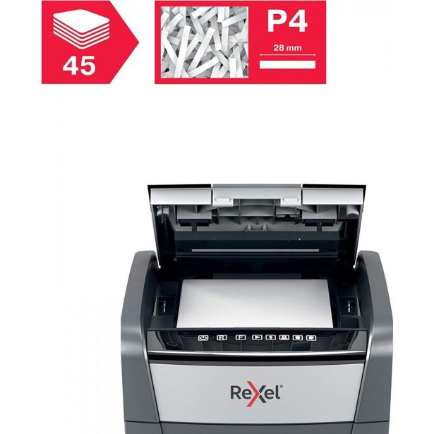 UNIČEVALNIK PAPIRJA REXEL AUTO+ 45X 4X28/P4 OPTIMUM 2020045XEU