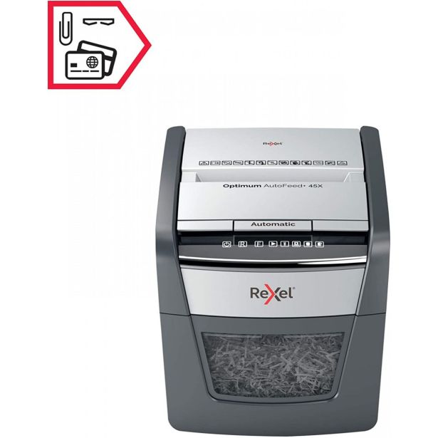 UNIČEVALNIK PAPIRJA REXEL AUTO+ 45X 4X28/P4 OPTIMUM 2020045XEU