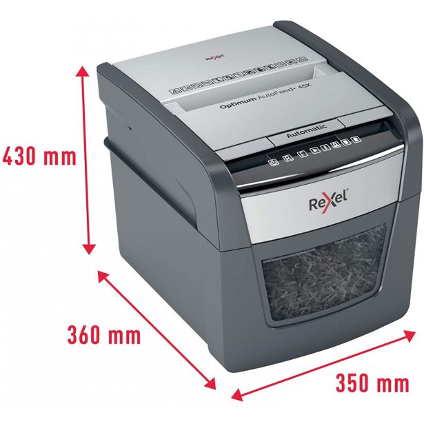 UNIČEVALNIK PAPIRJA REXEL AUTO+ 45X 4X28/P4 OPTIMUM 2020045XEU