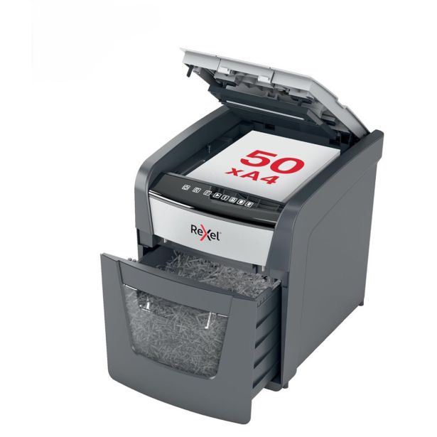 UNIČEVALNIK PAPIRJA REXEL AUTO+ 50X 4X28/P4 OPTIMUM 2020050XEU