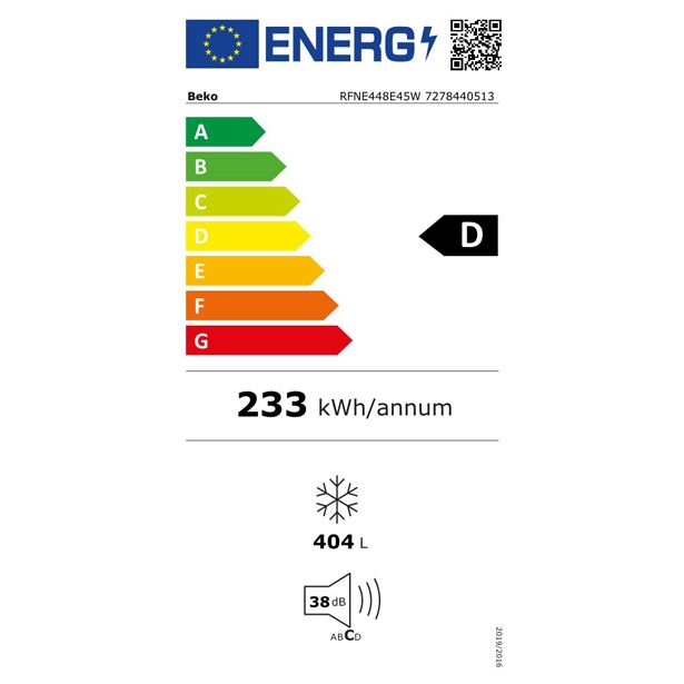 ZAMRZOVALNA OMARA BEKO RFNE448E45W
