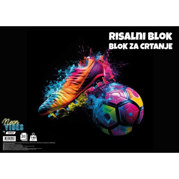 RISALNI BLOK TARGET A3 20 LISTOV 140GR. NEON VIBES 28245