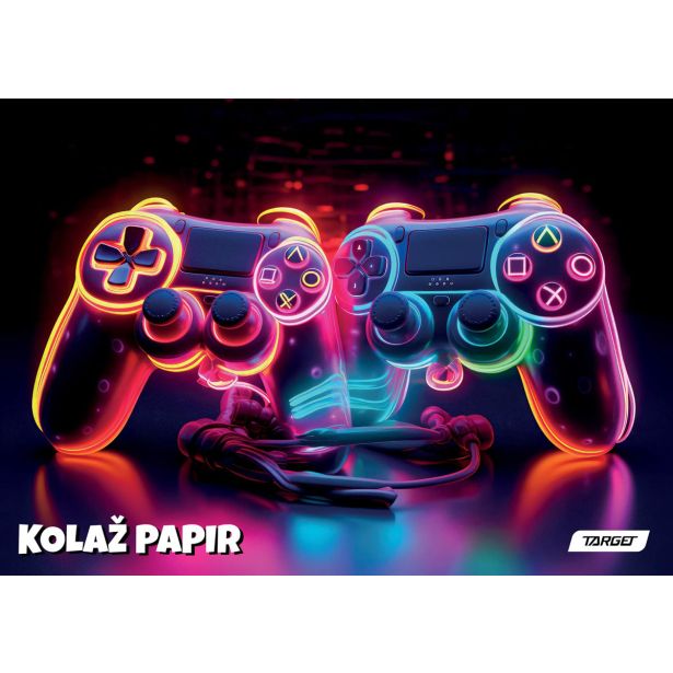 RISALNI LISTI,KOLAŽ PAPIR TARGET A4 20 LISTOV NEON VIBES 100GR. 28246