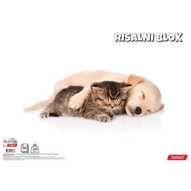 RISALNI BLOK TARGET A3 20 LISTOV 140 G ANIMAL BABY 26067