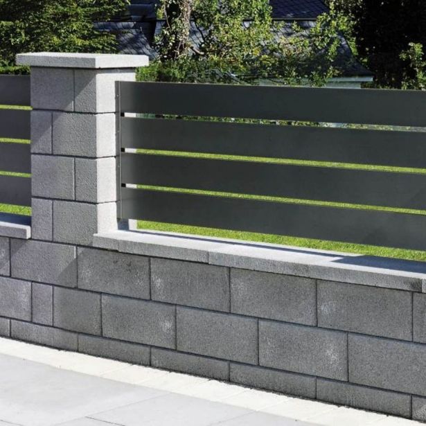 BETONSKI IZDELEK SEMMELROCK RIVAGO OGRAJA OSNOVNI ZID 40/20/16 CM, SIVA