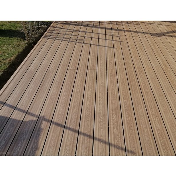 WPC DESKA ZA TERASO BAMBUSWPC RJAVA 3D 2200X140X23 MM