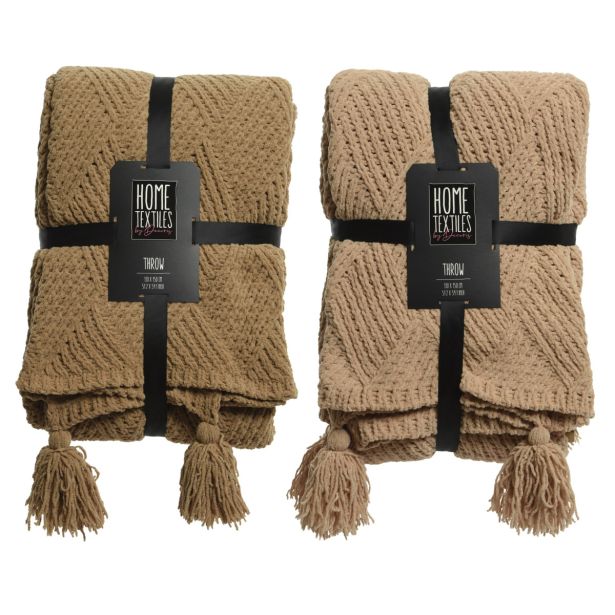 DEKORATIVNA ODEJA DECORIS RJAVA S COFKI 130X150 CM, SORT