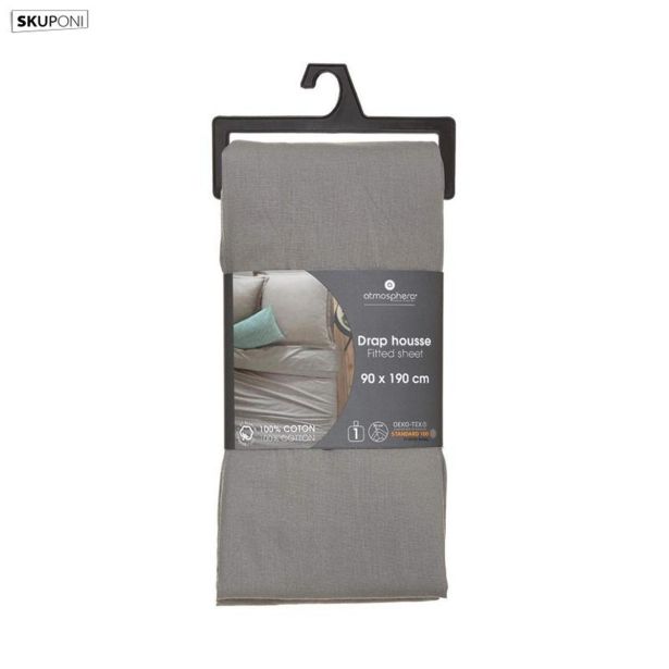 RJUHA ATMOSPHERE NAPENJALNA, SIVA, 90X190 CM, Z ELASTIKO