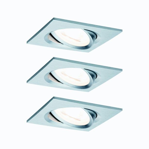 VGRADNI LED REFLEKTOR RL NOVA 3X6.5W GU10 3SDIM KVAD. ALU TU/ALU ZN GIB