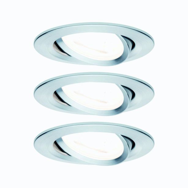 VGRADNI LED REFLEKTOR RL NOVA 3X6.5W GU10 3SDIM OKROGLA, ALU TU/ALU GIB