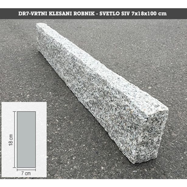 IZDELEK IZ GRANITA ROBNIK 7X18X100 CM GRANITNI KLESAN SV. SIV