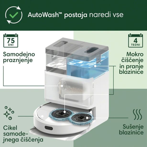 ROBOTSKI SESALNIK IROBOT COMBO PLUS 405 +AVTOWASH BEL