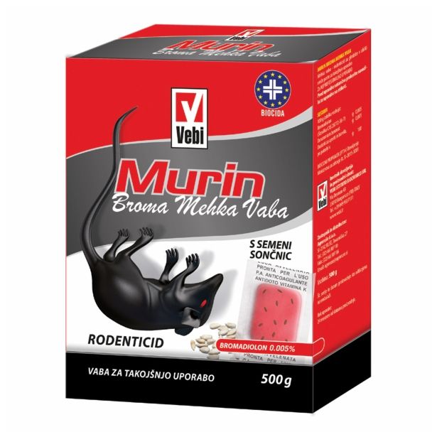 RODENTICID VEBI MURIN BROMA MEHKA VABA 500 G