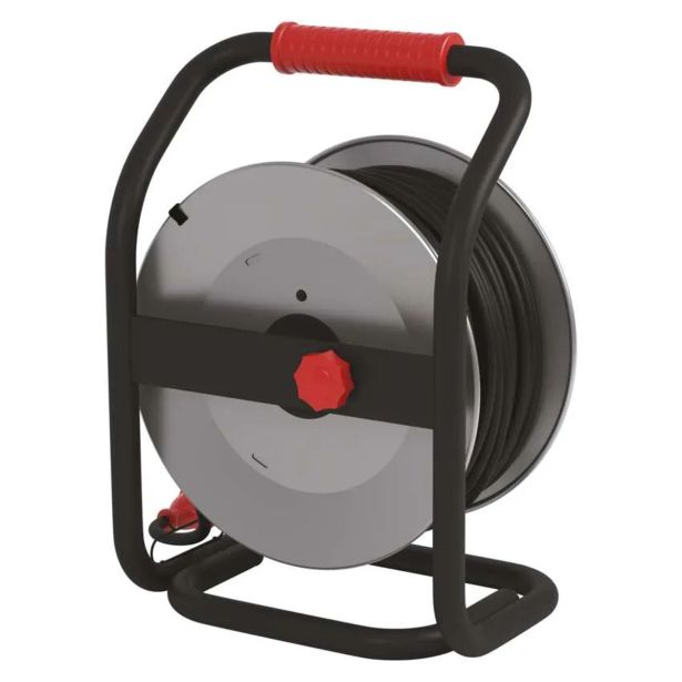 ROLETA - GUMI VODNIK EMOS 40M 230V 4 VTIČNICE, ČRNA