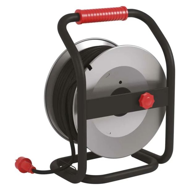 ROLETA - GUMI VODNIK EMOS 40M 230V 4 VTIČNICE, ČRNA