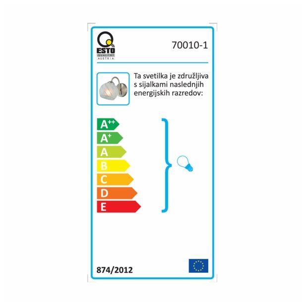 DEKORAT. STENSKA SVETILKA ESTO ROMANTICA 1X40W E14