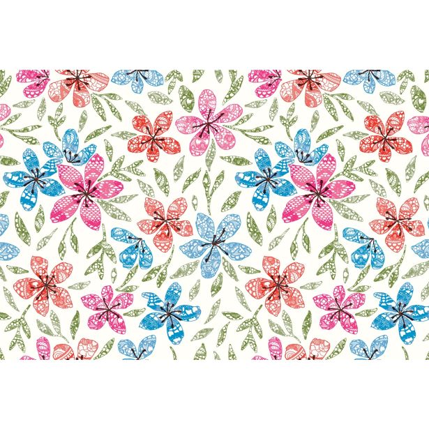 PRT NA ROLI NESE ROŽICE RDEČE, MODRE ŠIRINA 140 CM