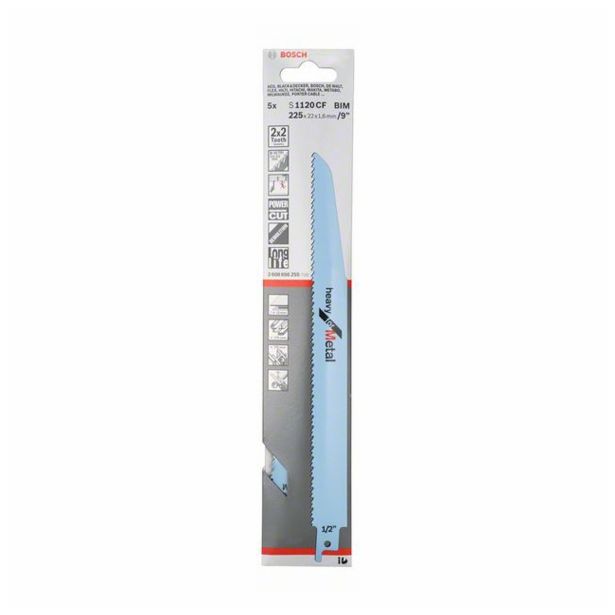 LIST SABLJASTE ŽAGE BOSCH S 1120 CF BIM ZA KOVINO 225X22X1.6 MM 8+10 ZPZ