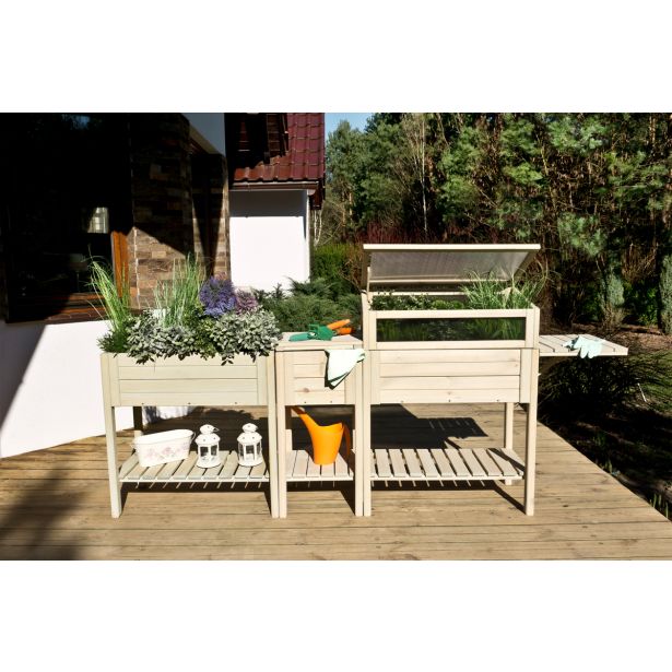 LESENA VISOKA GREDA PATKAR S POKROVOM IN POLICO SAND 118X39X107 CM