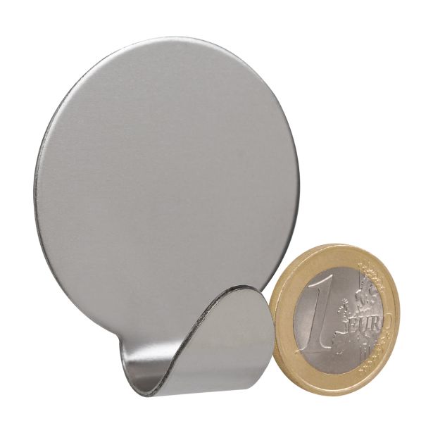 KOVINSKA OBEŠALNA KLJUKA WALTECO SAMOLEPILNA NERJAVNA OVALNA