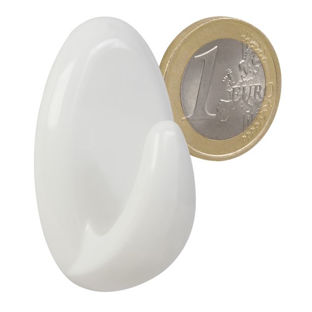PVC OBEŠALNA KLJUKA WALTECO SAMOLEPILNA PVC BELA
