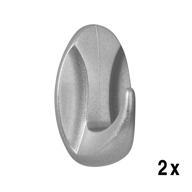 PVC OBEŠALNA KLJUKA WALTECO SAMOLEPILNA PVC KROMIRANA ZAV=2LKOS MAT KROM