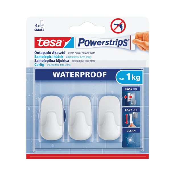 SAMOLEPILNI IZDELEK TESA POWERSTRIPS KLJUKICA L VODOODPORNA BELA 2/1