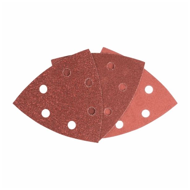 25-DELNI SET SAMOPRITRDILNIH BRUSNIH LISTOV BOSCH 93MM G60/120/240 6 LUKENJ RDEČA BARVA ZA LES