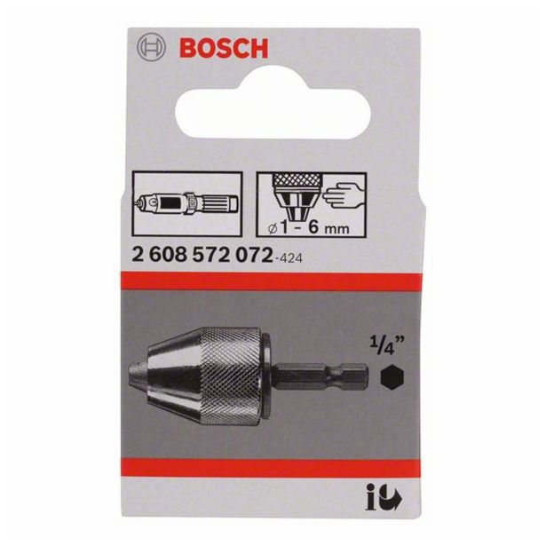 SAMOZATEZNA VRTALNA GLAVA BOSCH 1-6 MM 6.35MM (1/4") HEX HITROVPENJALNA GLAVA