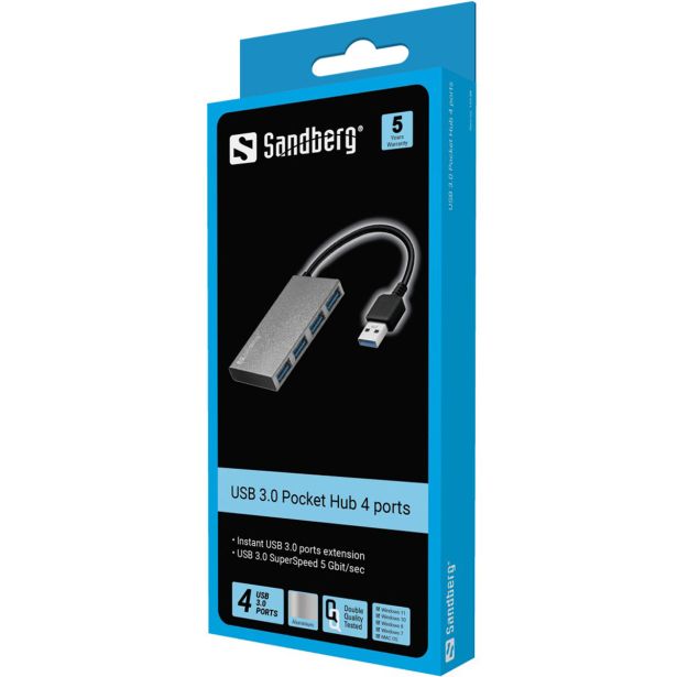 USB RAZDELILEC (HUB) SANDBERG SB13388 HUB / DOCK