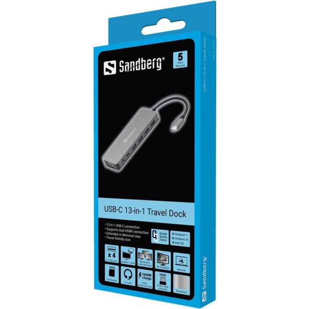 USB RAZDELILEC (HUB) SANDBERG SB13645 HUB / DOCK