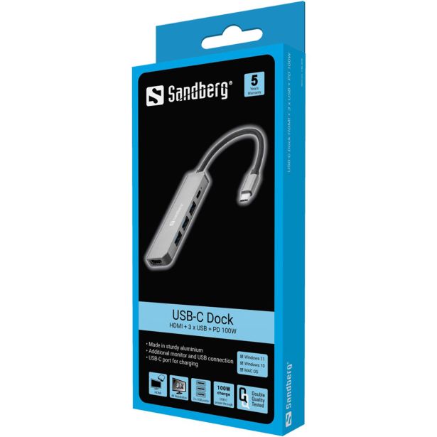 USB RAZDELILEC (HUB) SANDBERG SB13632 HUB / DOCK