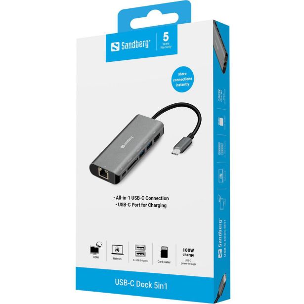 USB RAZDELILEC (HUB) SANDBERG SB13618 HUB / DOCK