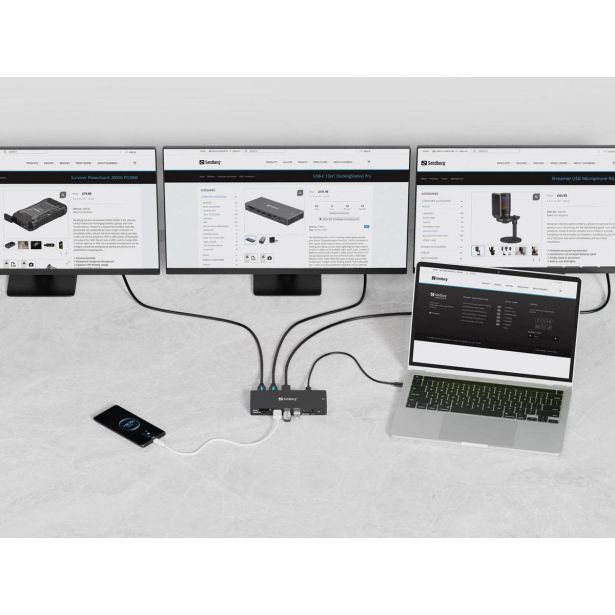 USB RAZDELILEC (HUB) SANDBERG SB13661 HUB / DOCK
