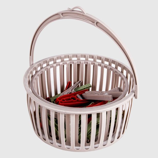 ŠČIPALKE LA BRIANTINA SET ZA OBEŠANJE PERILA (KOŠARICA + 20 ŠČIPALK)