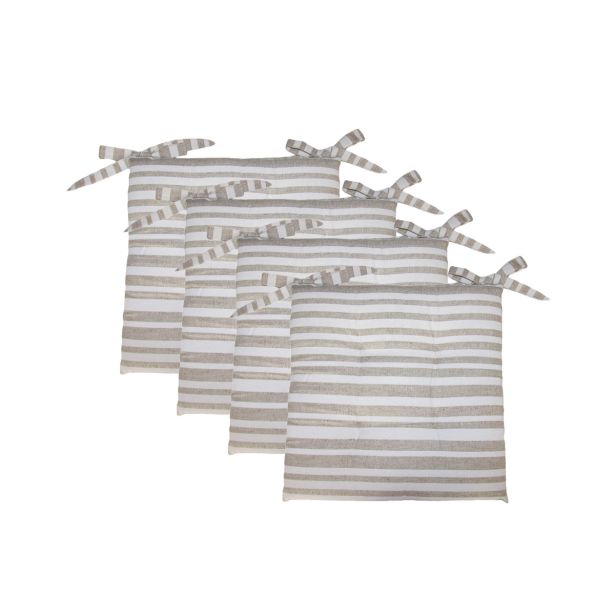 SEDEŽNA BLAZINA OLIBO 40X40 CM 4/1 BEŽ ČRTASTA