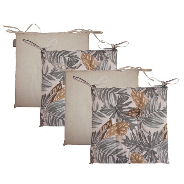 SEDEŽNA BLAZINA OLIBO 40X40 CM 4/1 SIVI IN RJAVI LISTI