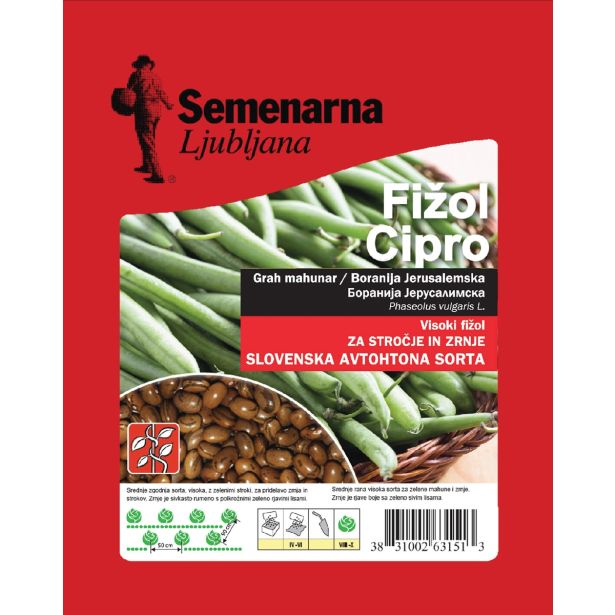 SEME STROČNIC SEMENARNA FIŽOL CIPRO VISOK ZELENOSTROČNI 100 G