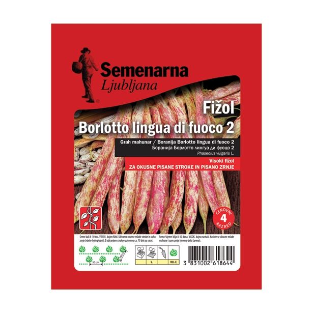 SEME STROČNIC SEMENARNA FIŽOL VISOKI ZA PISANO ZRNJE BORLOTO L.D.F2 100G