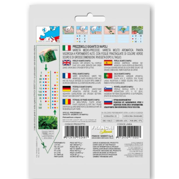 SEME VRTNINE FRANCHI SEMENTI PETERŠILJ GIGANTE DI NAPOLI