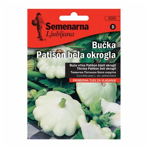 PLODOVKA SEMENARNA BUČKE PATIŠON BELI OKROG. V MALI VREČICI 699