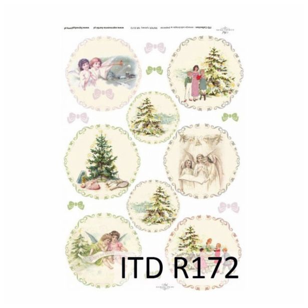 SERVIETNA, DECOUPAGE TEH. RAYHER DECOUPAGE PAPIR RIŽEV A4 BOŽIČNI MOTIV