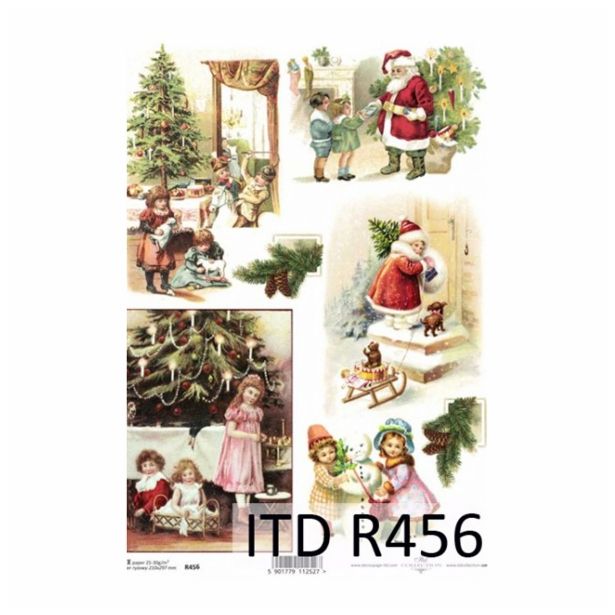 SERVIETNA, DECOUPAGE TEH. RAYHER DECOUPAGE PAPIR RIŽEV A4 BOŽIČNO JUTRO