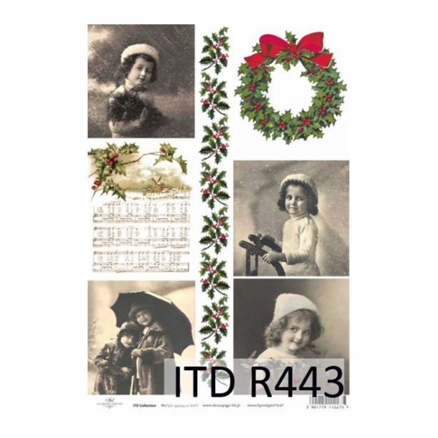 SERVIETNA, DECOUPAGE TEH. RAYHER DECOUPAGE PAPIR RIŽEV A4 VINTAGE BOŽIČ