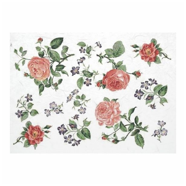 SERVIETNA, DECOUPAGE TEH. RAYHER DECOUPAGE PAPIR RIŽEV A4 VRTNICE IN ROŽICE