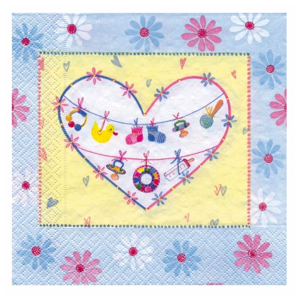 SERVIETNA, DECOUPAGE TEH. RAYHER PRTIČKI PAP. FOR A BABY 33X33 CM, 20 KOS