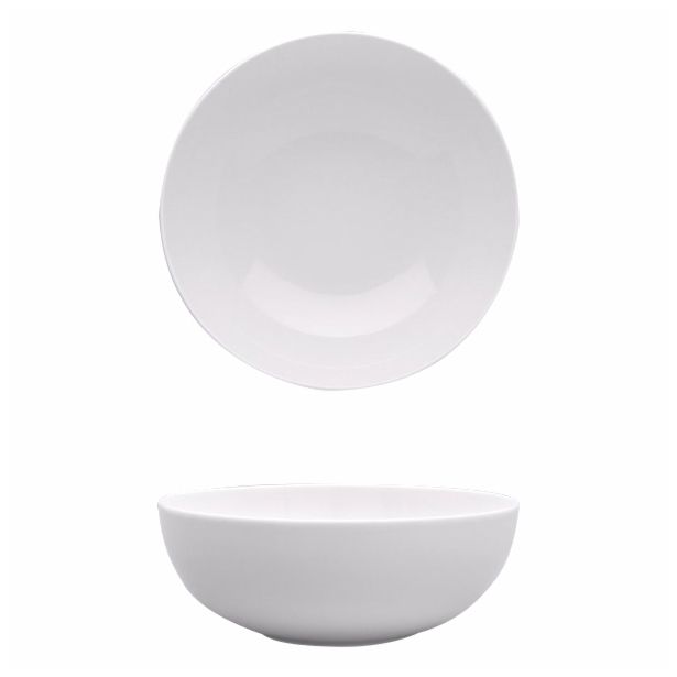 SERVIRNA SKLEDA 25 CM BELA PORCELAN